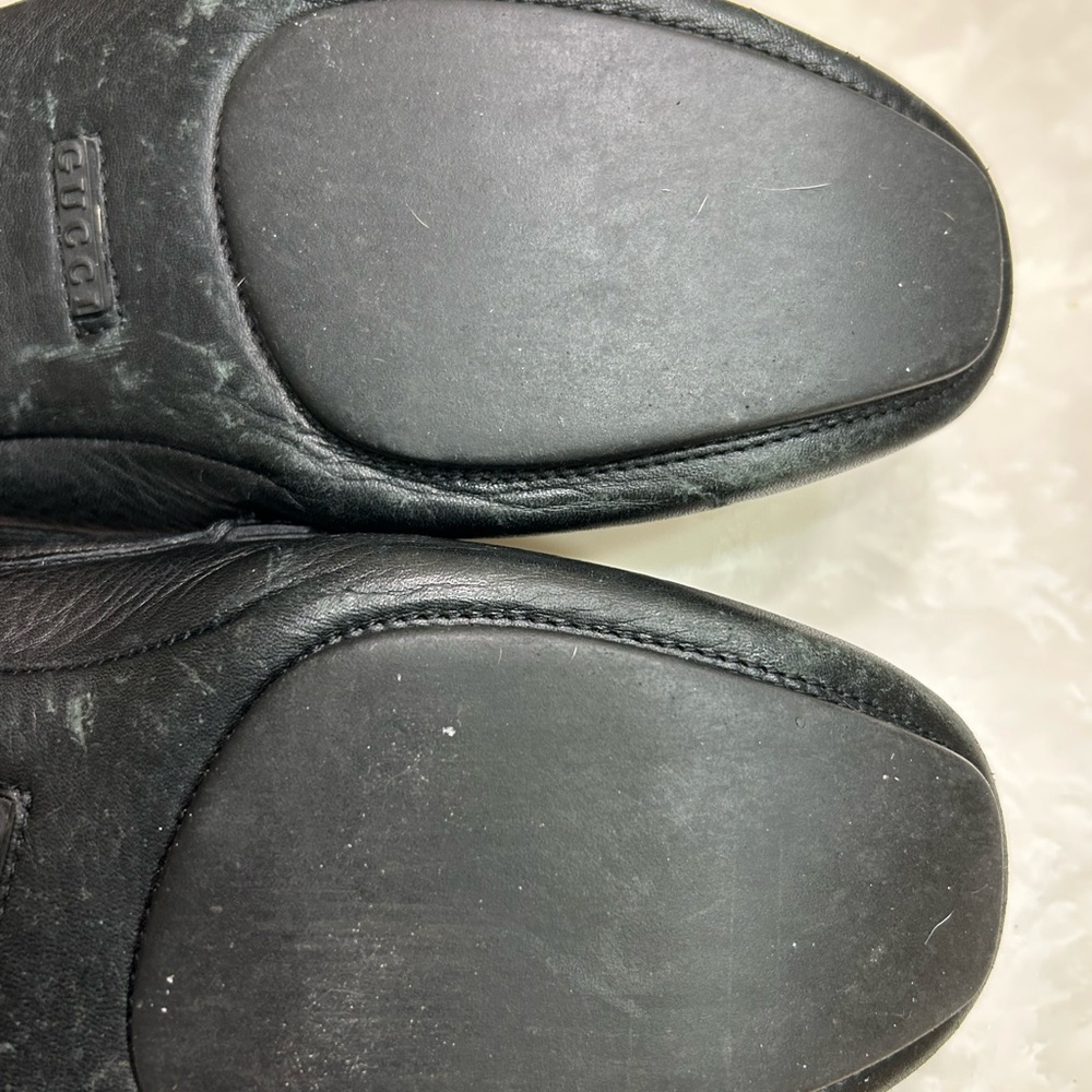 Gucci Leather Slippers / Slides, black, buckle detail, 110104, Size 8 - Picture 12 of 14